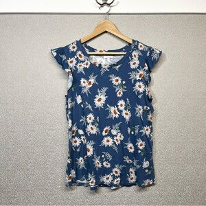 XL Maurice’s Flutter Cap Sleeve Daisy Knit Tee